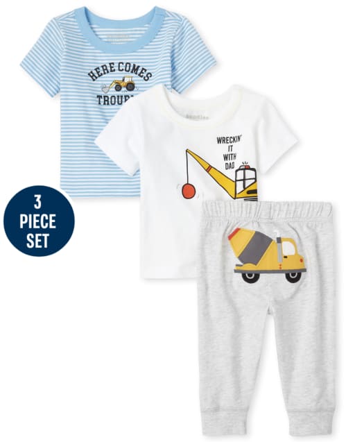 Ensemble de jeu 3 pièces Construction Trouble pour bébé garçon