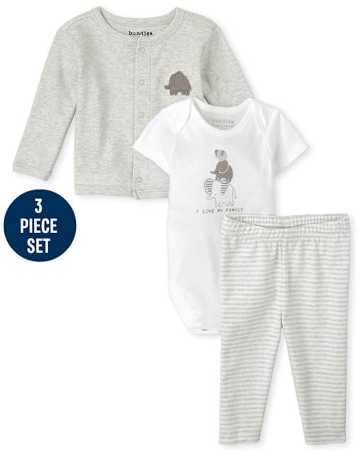 Ensemble unisexe 3 pièces Take Me Home pour bébé éléphant