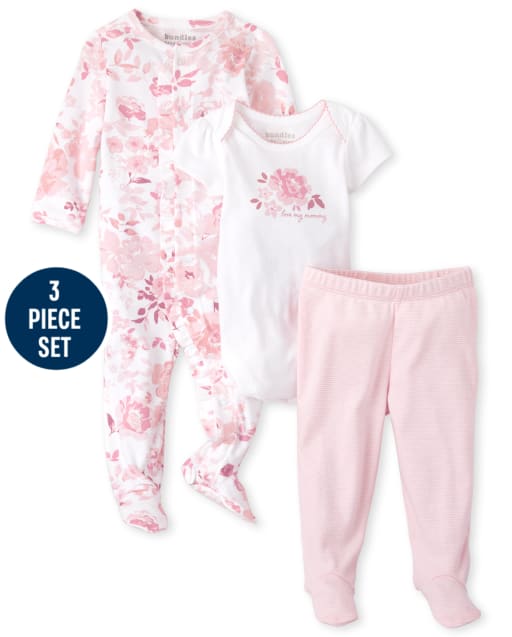 Baby Girls Rose 3-Piece Take Me Home Set