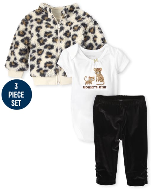 Baby Girls Leopard 3-Piece Playwear Set