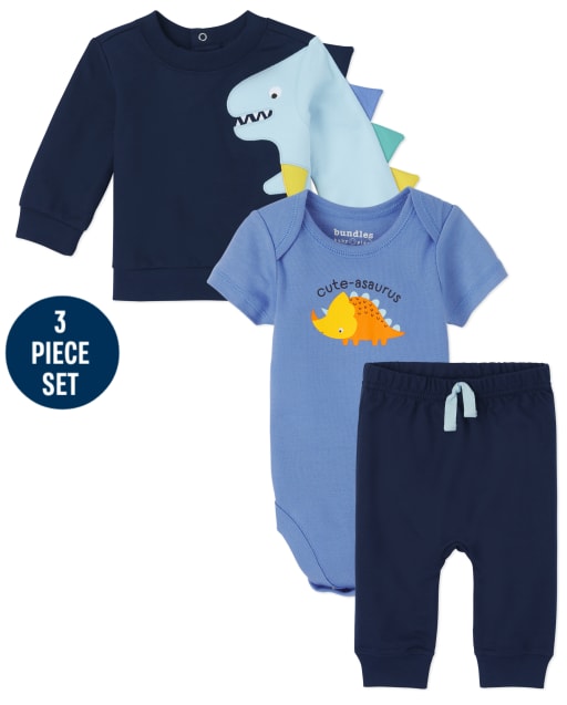 Baby Boys Dino 3-Piece Playwear Set