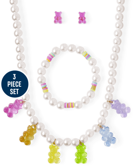 Girls Candy Bear 3-Piece Jewelry Set
