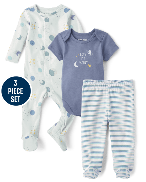 Conjunto de 3 piezas Moon Take Me Home para bebé niño