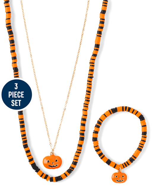 Girls Pumpkin 3-Piece Jewelry Set