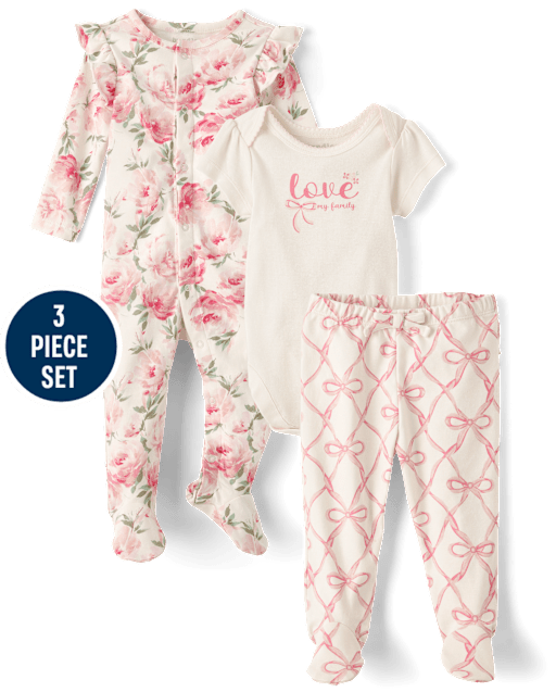 Baby Girls Bow 3-Piece Take Me Home Set