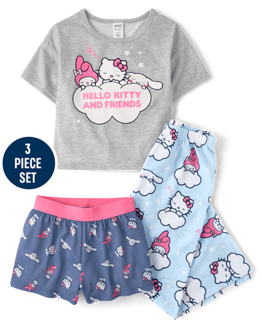 Girls Hello Kitty® And Friends 3-Piece Pajama Set