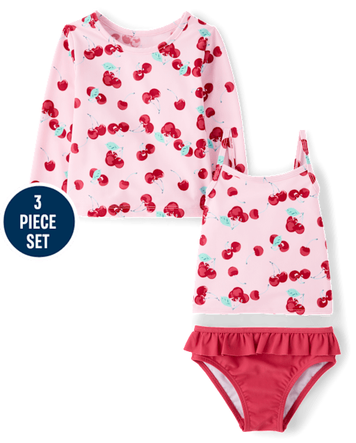 Toddler Girls Cherry 3-Piece Swimsuit