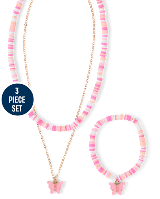 Girls Butterfly 3-Piece Jewelry Set