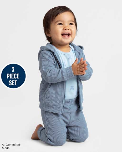 Baby Boys Bear Thermal 3-Piece Outfit Set