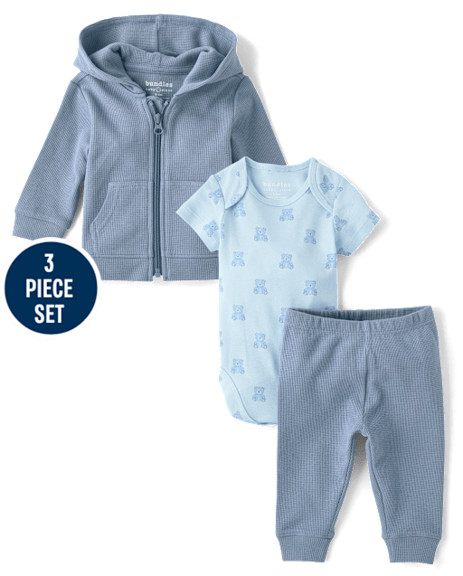 Baby Boys Bear Thermal 3-Piece Outfit Set