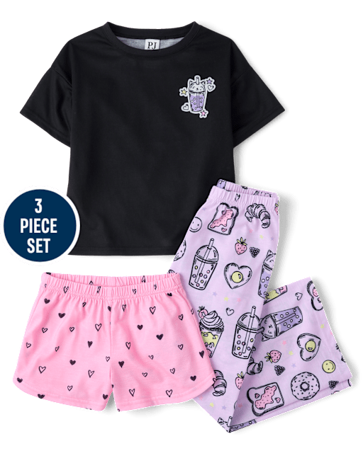 Girls Snack 3-Piece Pajama Set