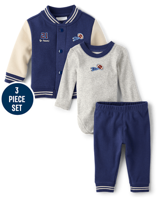 Baby Boys Varsity 3-Piece Playwear Set