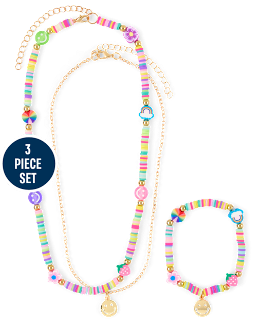 Girls Happy Face 3-Piece Jewelry Set