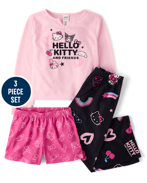 Girls Hello Kitty® And Friends 3-Piece Pajama Set