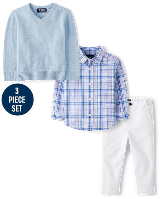 Baby And Toddler Boys Dad And Me Plaid 3-Piece Outfit Set