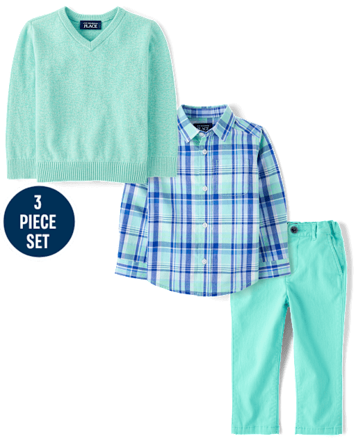 Baby And Toddler Boys Dad And Me Plaid 3-Piece Outfit Set