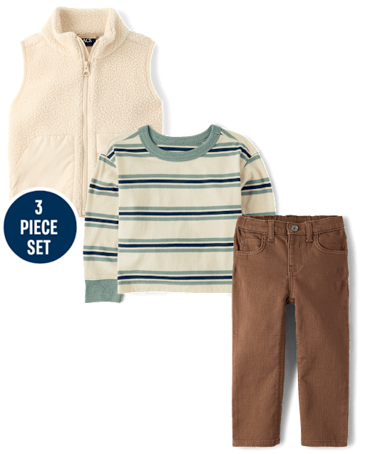 Baby And Toddler Boys Striped 3-Piece Outfit Set
