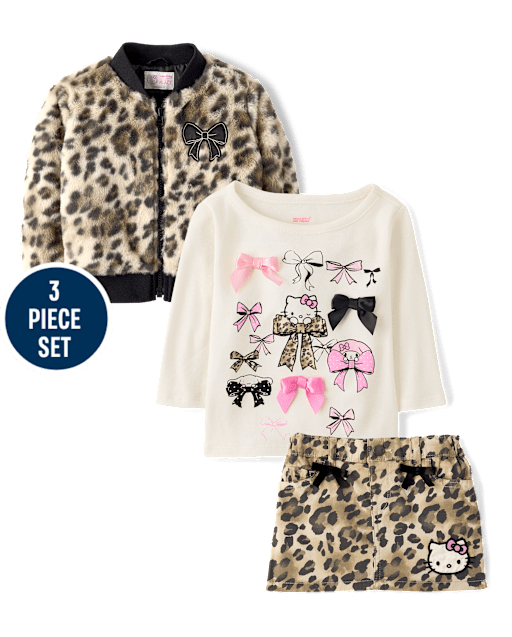 Toddler Girls Hello Kitty® Leopard 3-Piece Outfit Set