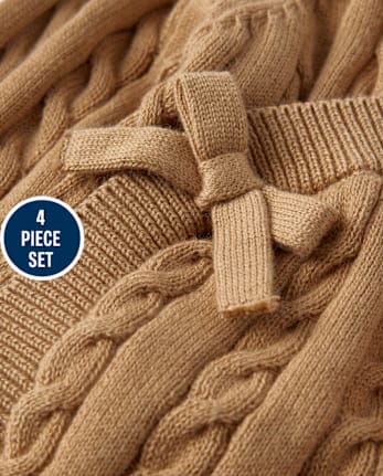 Bébé tricot câblé Bear 4-Pièce Outfit Ensemble - Homegrown By Gymboree