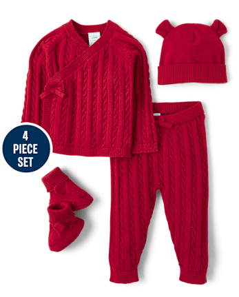 Baby Cable Knit 4-Piece Outfit Set - Homegrown by Gymboree