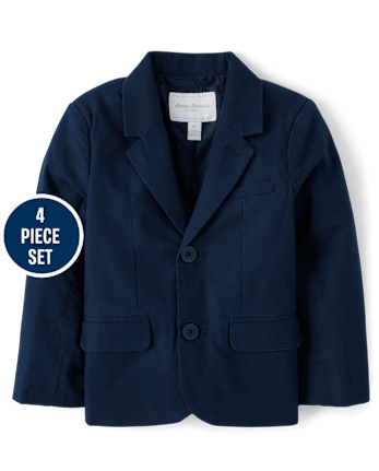 Boys Linen-Blend 4-Piece Suit Set - Special Occasions