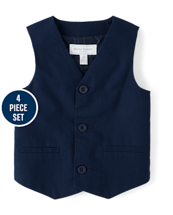Boys Linen-Blend 4-Piece Suit Set - Special Occasions