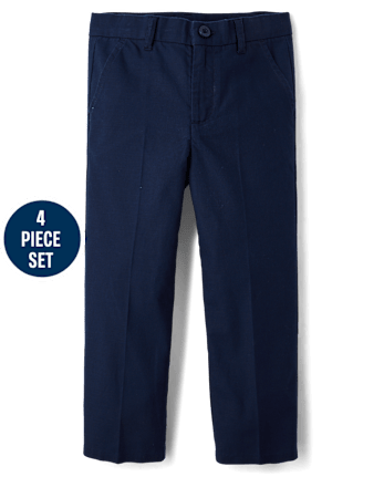 Boys Linen-Blend 4-Piece Suit Set - Special Occasions