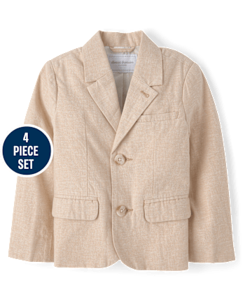 Boys Linen-Blend 4-Piece Suit - Special Occasions