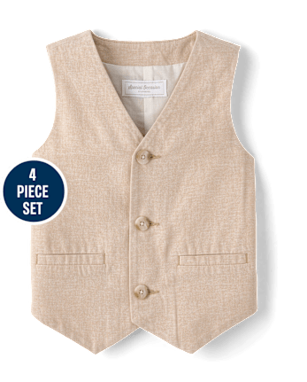 Boys Linen-Blend 4-Piece Suit - Special Occasions