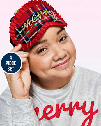 Tween Girls Merry Eye Mask And Scrunchie Set