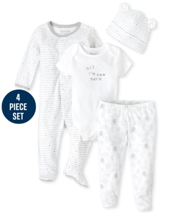 Unisex Baby Moon And Stars 4-Piece Take Me Home Set