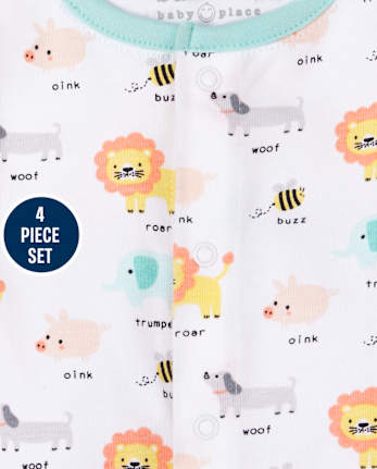 Ensemble 4 pièces Take Me Home pour bébé garçon, animaux