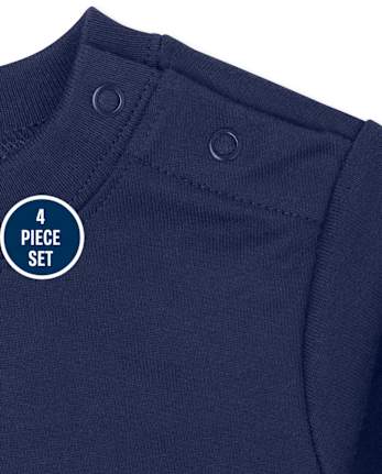 Conjunto de ropa de juego de 4 piezas de camuflaje para bebé niño