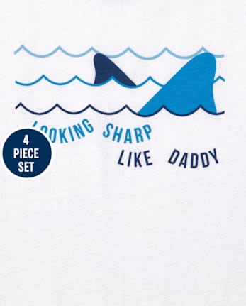 Ensemble de vêtements de jeu 4 pièces requin pour bébé garçon