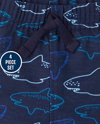 Ensemble de vêtements de jeu 4 pièces requin pour bébé garçon