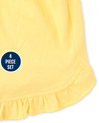 Baby Girls Pineapple 4-Piece Playwear Set