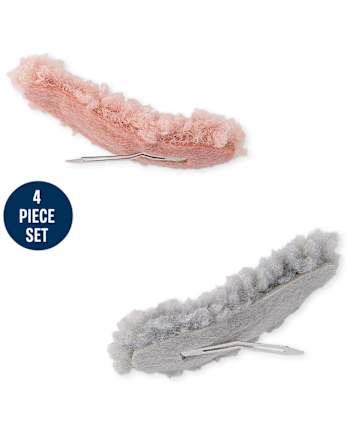 Girls Faux Fur 4-Piece Hair Set