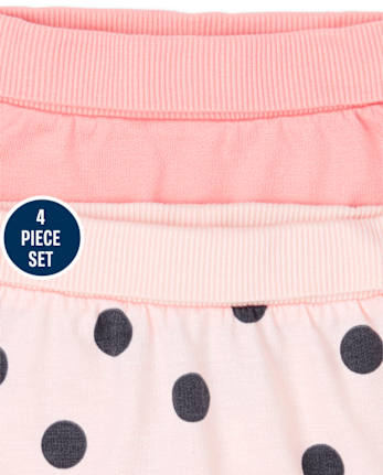 Baby Girls Panda 4-Piece Playwear Set