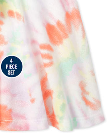 Toddler Girls Tie Front Tank Top 4-Piece Set