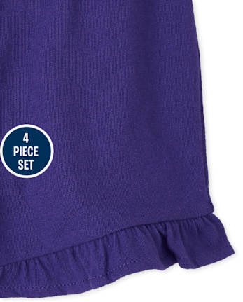 Toddler Girls Ruffle Tank Top 4-Piece Set