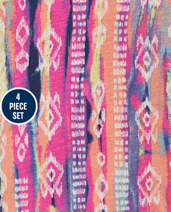 Toddler Girls Ruffle Tank Top 4-Piece Set