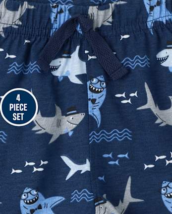 Ensemble de vêtements de jeu 4 pièces requin pour bébé garçon