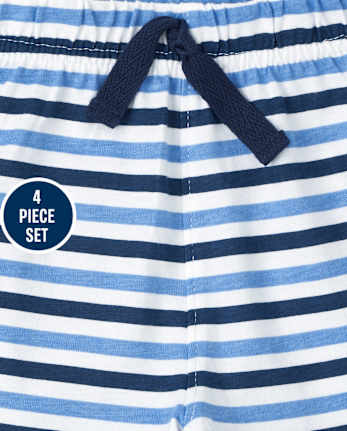 Ensemble de vêtements de jeu 4 pièces requin pour bébé garçon