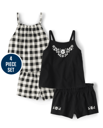 Toddler Girls Gingham 4-Piece Set