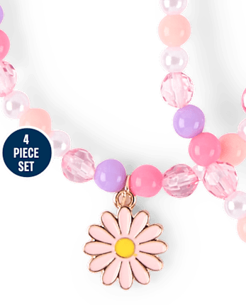 Girls Beaded BFF 4-Piece Jewelry Set