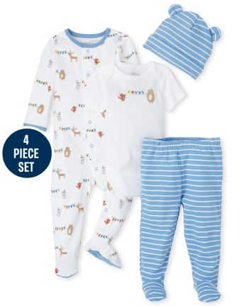 Baby Boys Happy Bear 4 Piece Take Me Home Set The Children S Place Ca White