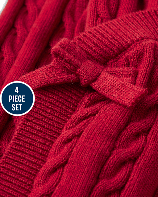 Baby Cable Knit 4-Piece Outfit Set - view 2