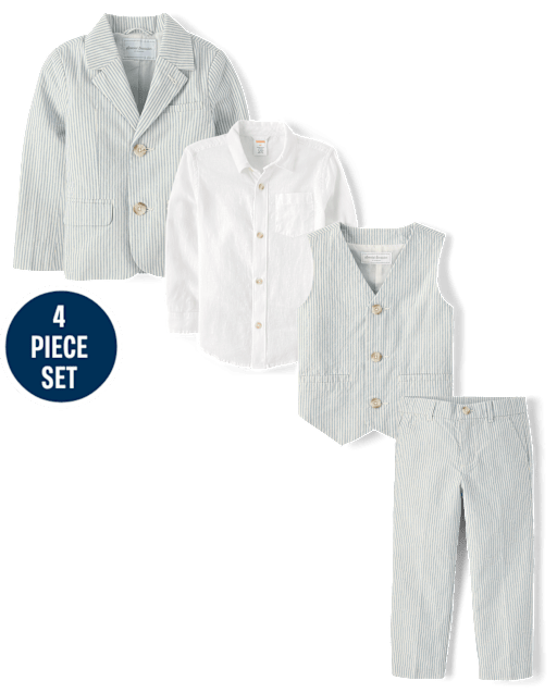 Boys Striped Linen-Blend 4-Piece Suit - Special Occasions - lbl_product_image_view_1