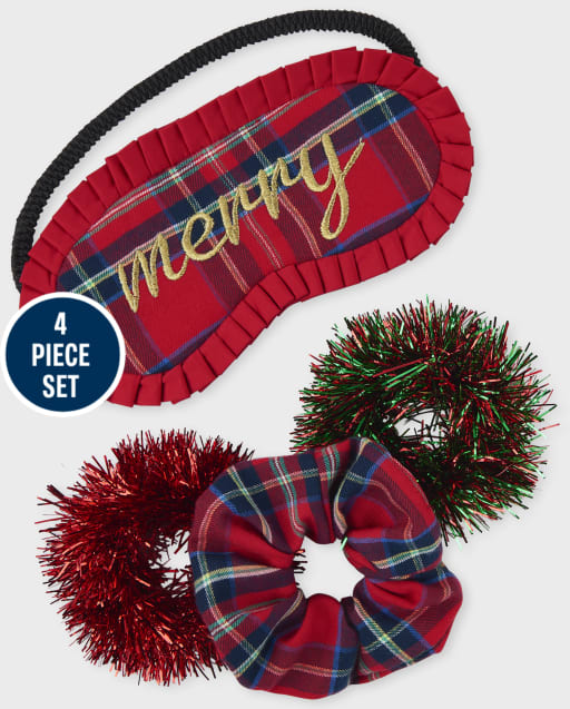 Tween Girls Merry Eye Mask And Scrunchie Set