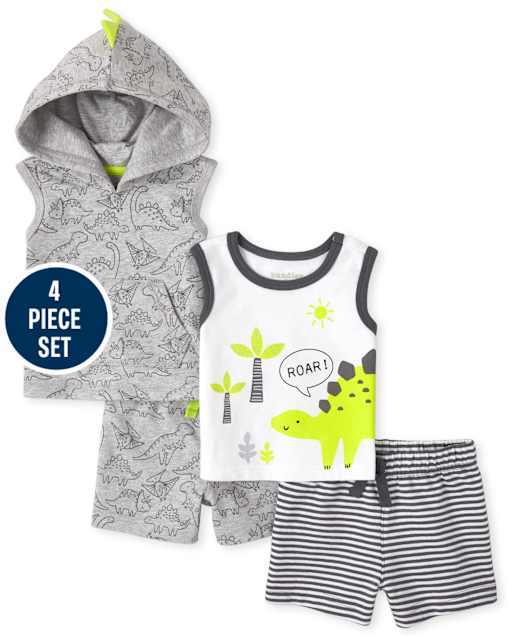 Ensemble de vêtements de jeu 4 pièces Dino pour bébé garçon